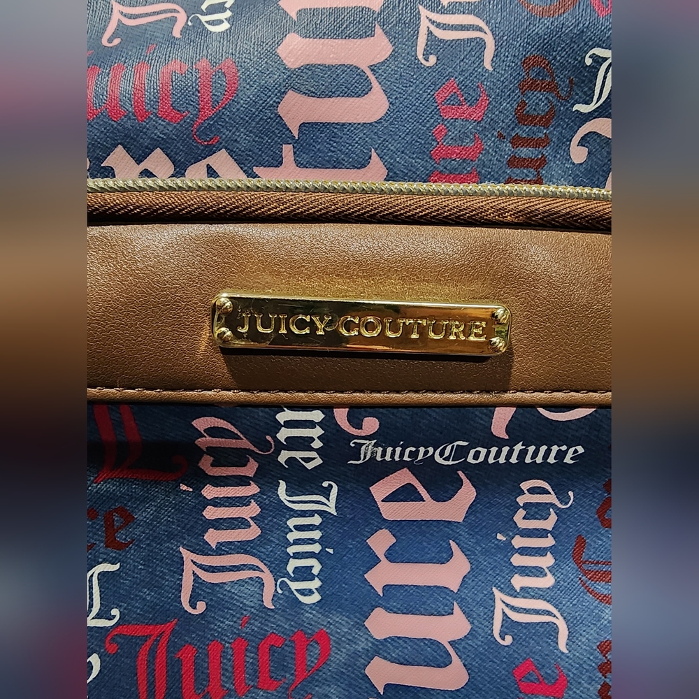 Juicy Couture Faded Navy, Pink & White Logo Print Backpack - Picture 3 of 6